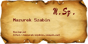 Mazurek Szabin névjegykártya